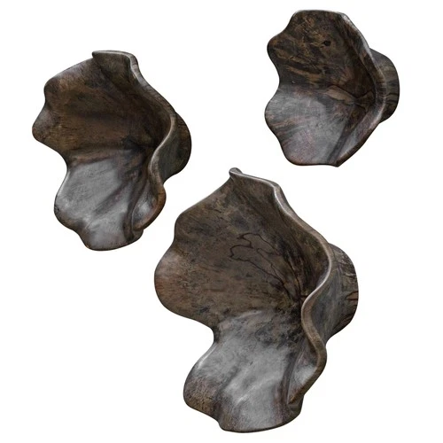 Uttermost 04361 Two Wood Set of (3) 16" Tall Wood Wall Sculptures - Brown - Picture 3 of 6