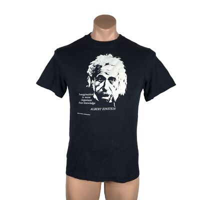 VTG 80s Albert Einstein T Shirt Single Stitch SOFT THIN M Science Art Tee