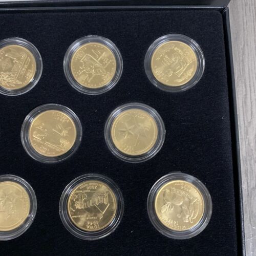2003- 2004 24kt Gold Plated US Mint State Quarters Set in Nice Box - P & D Mints - Picture 5 of 5