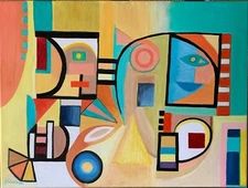  Abstract Art Modern Painting Canvas Contemporary Colorful Hand Painted