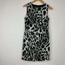 Ann Taylor Snow Leopard Print Dress Womens Size 2