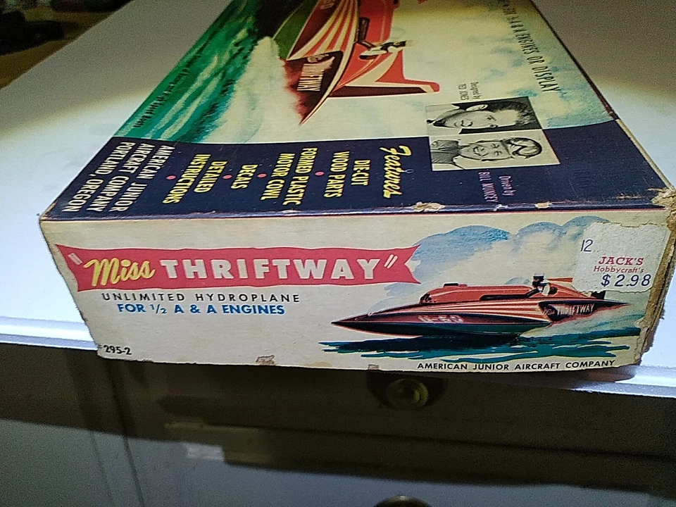 Vintage Dumas Boats "MISS THRIFTWAY" Unlimited Hydroplane, U-60,  Box Only - Image 3 of 4