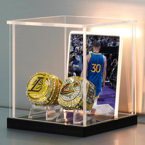 Acrylic Championship Ring Display Case with LED Light, Dustproof Display Box wit - Picture 9 of 12