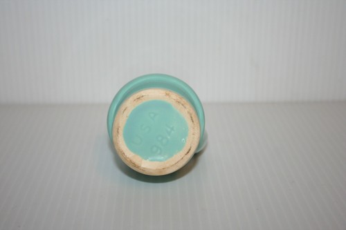 USA Art Pottery dispenser olio o aceto schiuma di mare verde #984 vintage circa 5" - Foto 7 di 8