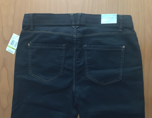 Pantalones de mezclilla ajustados azules oscuros $78 Curve Appeal ocultos cómodos talla 14 tiro alto - Imagen 3 de 5