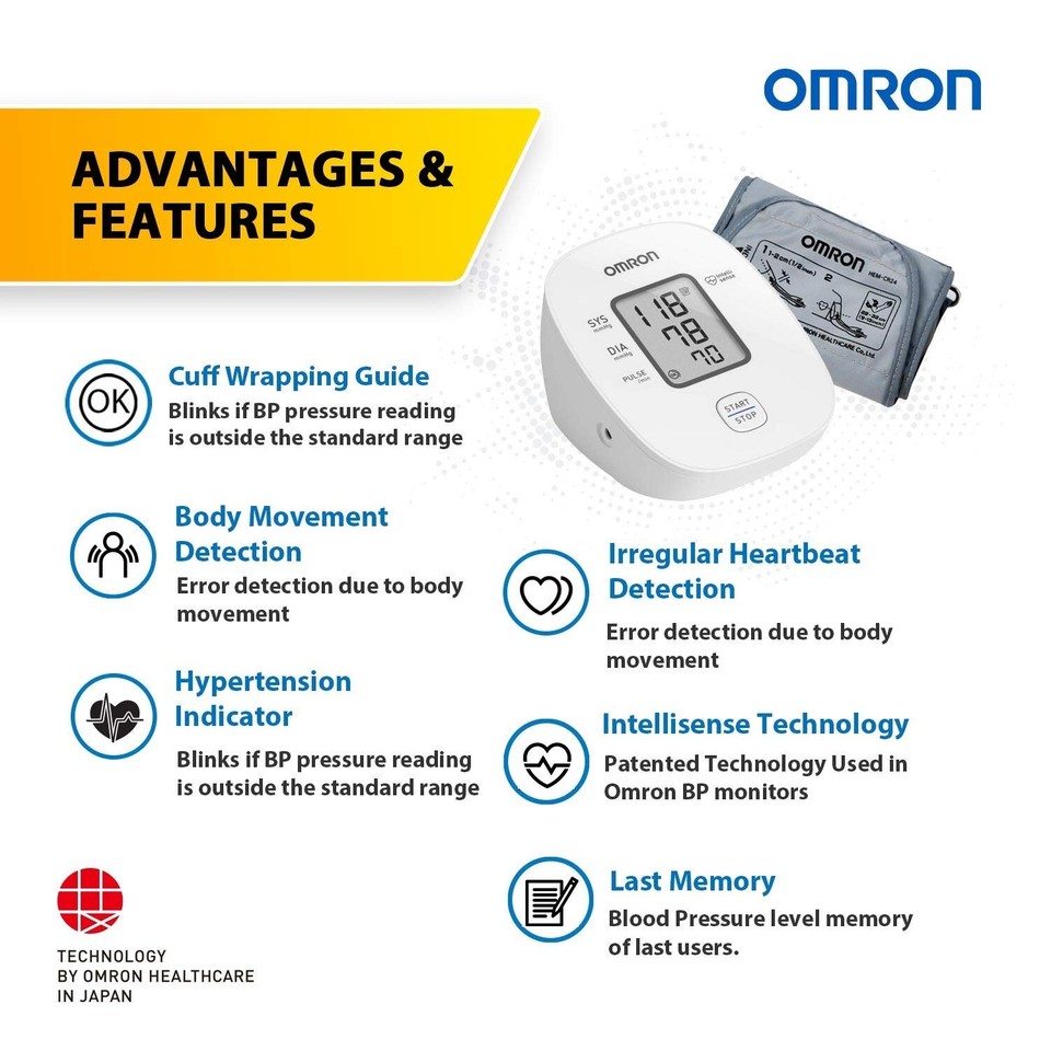 Omron HEM 7121J Fully Automatic Digital Blood Pressure Monitor with