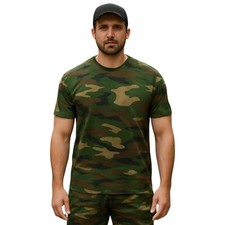 GAME Men's Camo T Shirt Camouflage Top Army Military Hunting Fishing Trekking