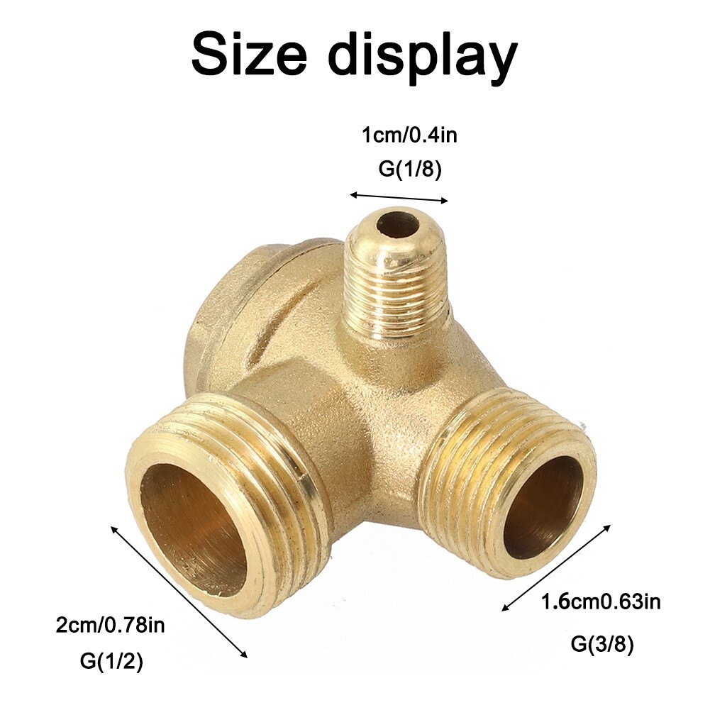 3Port Brass Air Compressor Check Valve Central Pneumatic Male Thread