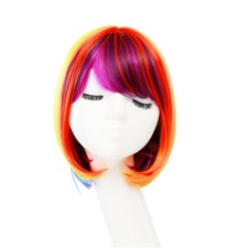 Women Wig Heat Resistant Wig Cosplay Colorful Hair Wig Short Straight Wig Color