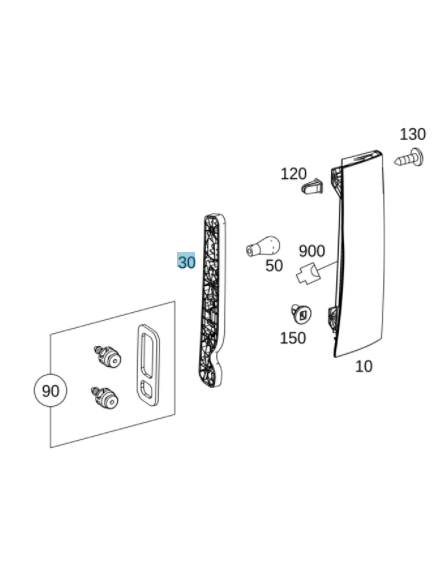 Genuine Mercedes-Benz Sprinter 907 910 Rear Left Lamp Bulb Holder  