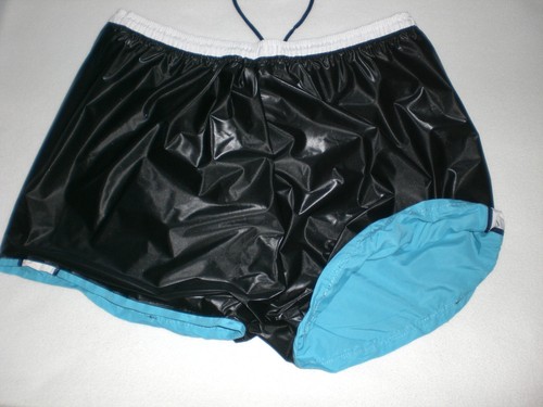 PVC COTTON DOPPEL BADEHOSE SHORTS & INNEN EXTRA SOFT PVC SWIM PANTS L - Picture 3 of 12