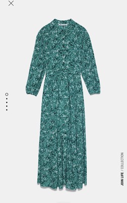 zara green dress maxi