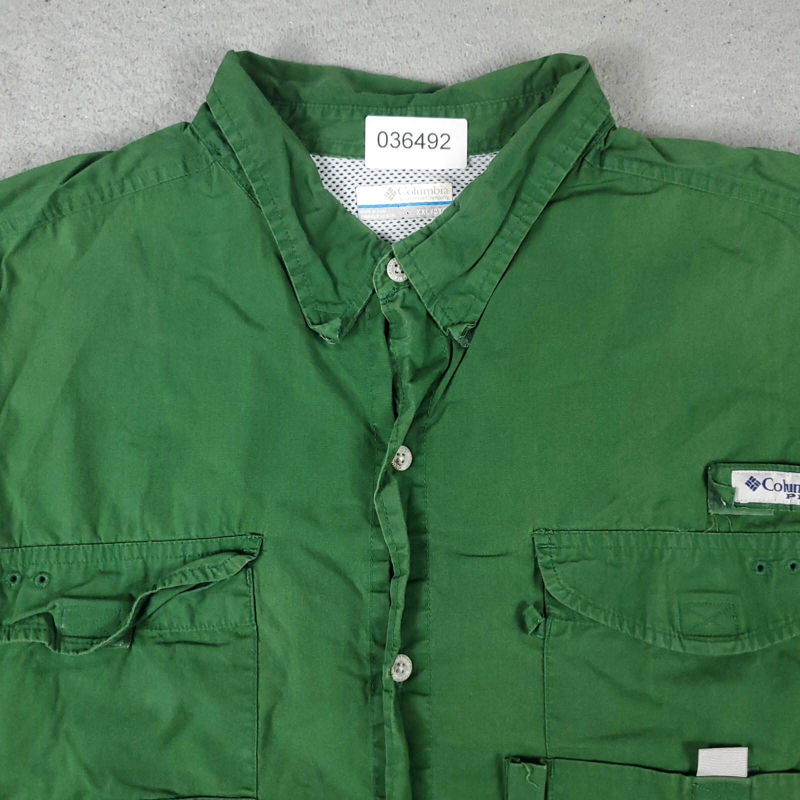 Columbia Shirt Mens 2XL Green PFG Vented Fishing Button Up Short Sleeve eBay