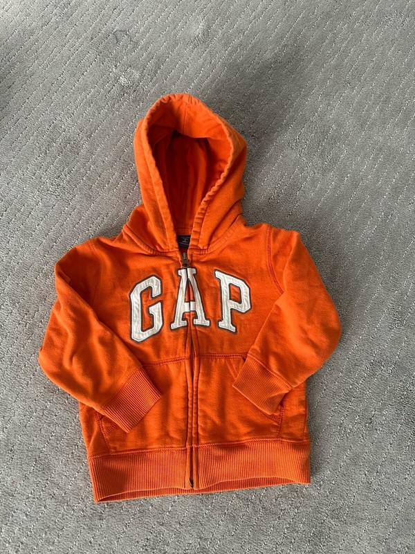Baby Gap Logo Hooded Full Zip Orange  White Size 4T Boy Girl Unisex