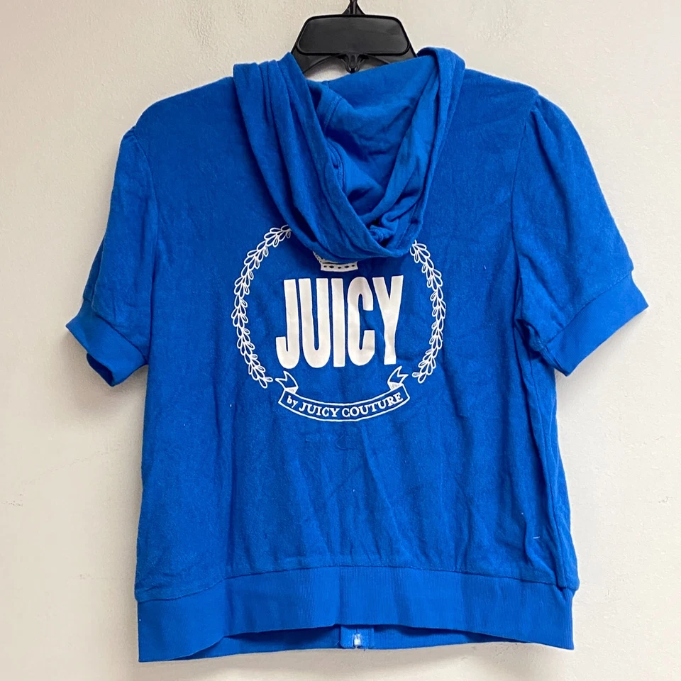 Sudadera con Capucha Juicy Little & Big Girls Cremallera Manga Corta Talla L Color Grande: Azul Profundo Foto 2 de 4