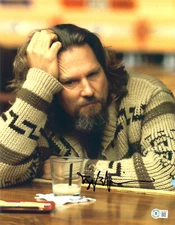 The Big Lebowski Jeff Bridges Signed Autograph 11x14 Photo Beckett BAS The Dude