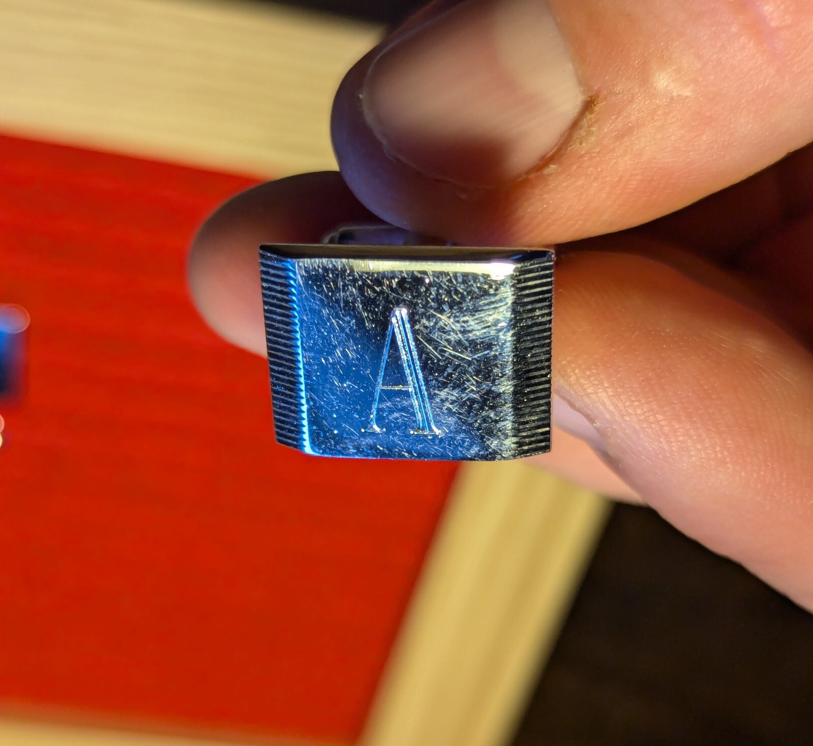 Monogram Initial Cufflinks A Silver Tone VINTAGE - image 3