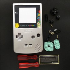 GBC Nintendo Game Boy Color Housing Shell Screen Silver Chikorita USA 