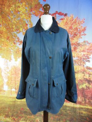 Countrywear by Stormafit 100% cotton blue Waxed Wax Jacket. UK women's size 12