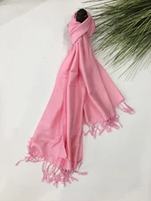 NWT  Pashmina Scarf Shawl Wrap Fashion Trendy Style Solid Pink cashmere silk