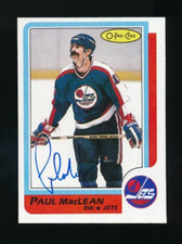 1986-87 O-Pee-Chee Hockey Paul MacLean #114 signed auto autograph very clean