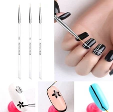 3-Piece Nail Art Liner Brushes Set – Gel Polish Painting & Fine Design Brush Kit
