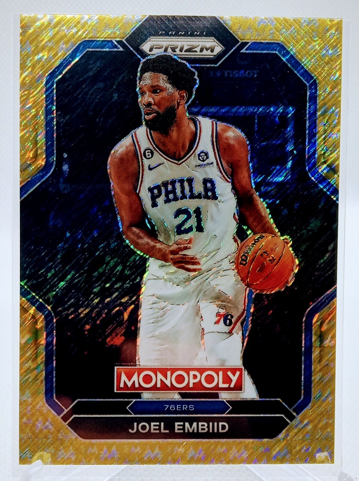 Joel Embiid 2022-23 Prizm Monopoly Gold Money Shimmer Prizm All Stars /500 #PS5 