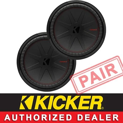 2 KICKER 48CWR152 CAR AUDIO 15"COMPR SUBWOOFER/SUB WOOFER DUAL 2 OHM CWR152 PAIR - Image 1 of 4