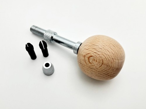 Handle with Collet Rotary Jewelry Microdrill Manual collet Clamp Wooden Handle - Picture 6 of 12