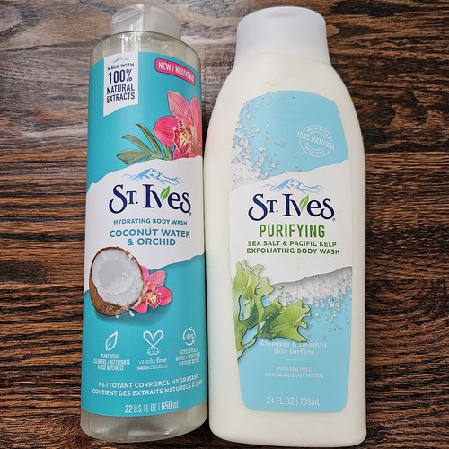 2 St. Ives Purifying Sea Salt Pacific Kelp Exfoliating, Coconut Water Body Wash - 第 1/5 張圖片