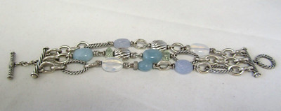 David Yurman Sterling Silver Chalcedony, Mixed Gems & Diamond  Bijoux  Bracelet