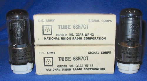NOS NIB Pair National Union 6SH7GT Vacuum Tubes Same 1943 Date - Picture 2 of 3