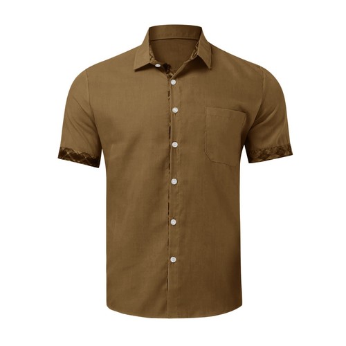 Men's Summer Shirt Short Sleeve Casual Button Down Beach Shirt Lightweight Tops - Bild 12 von 51