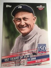 2019 Topps Opening Day 150 Years of Fun Jumbo 5x7 Ty Cobb Tigers YOF1 19/49