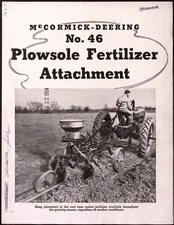 1950s McCormick Deering No.46 Plowsole Fertilizer Attachment Dealer Brochure