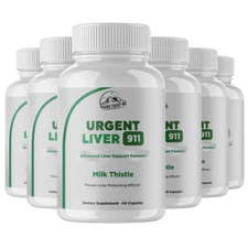 Urgent Liver 911, Supports Detox Liver Health Supplement - 6 Bottles