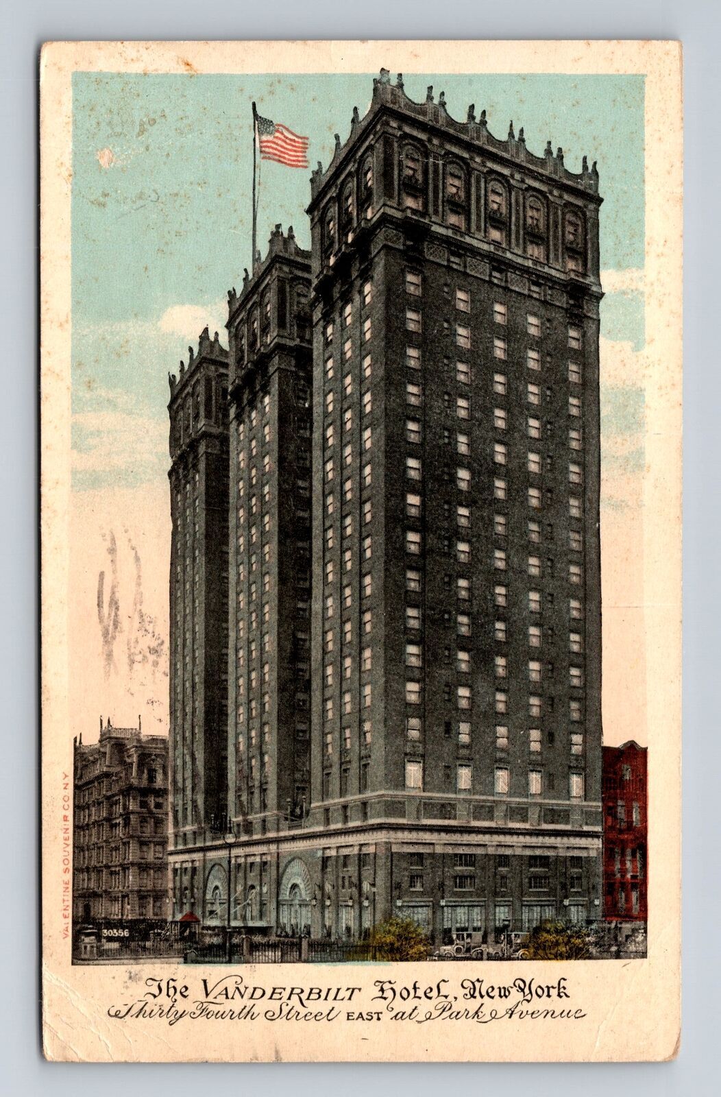 New York City NY, The Vanderbilt, Souvenir, Antique, Vintage c1920 Postcard