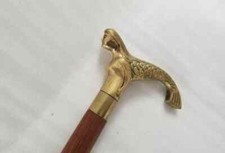 Mermaid Wooden Walking Stick Antique Style Walking Stick