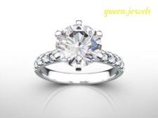 2.96CT Lab-Created Round Cut Diamond Engagement Wedding Ring 14K White Gold FN
