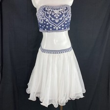 Camille la Vie 2 Piece Halter Top and Skirt Embroidery Studded Size 13