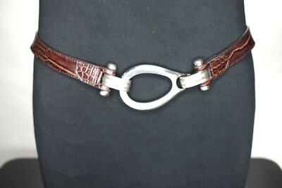 Amiee Lynn Brown Crocodile Embossed Belt Size L Genuine  display picture 1
