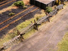 HO Roco Minitank Parts Set of 20 Barbed Wire Barricades Custom Hand Made #DP45
