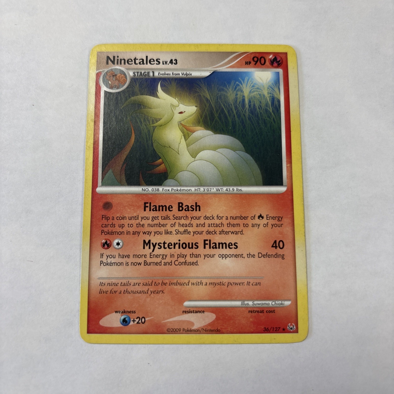 Pokemon TCG: Ninetales LV. 43 36/127 Platinum 2009 Rare -