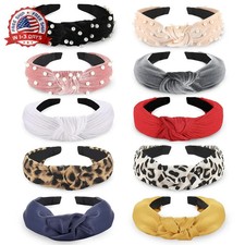 Fashion Headbands for Women Girls, 10 Pcs Knotted Headbands Pearl Headb