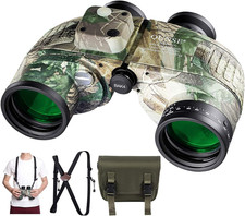 10X50 Marine Binoculars for Adults, Waterproof with Rangefinder Compass, BAK4 Pr