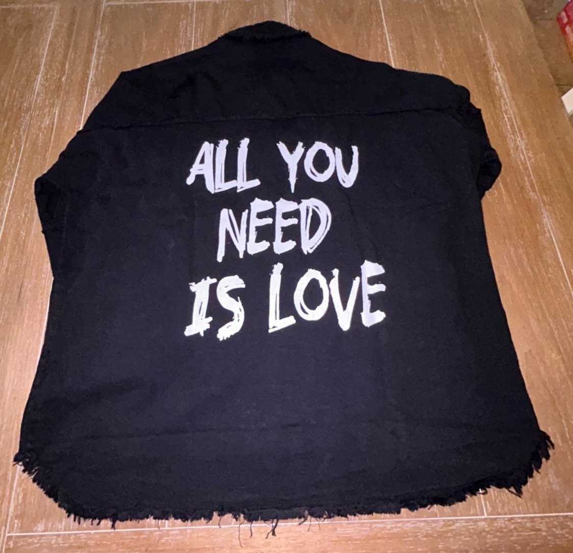 ELAN Dawn All You Need Is Love Utility Style Shacket - SZ L BLACK NWOT