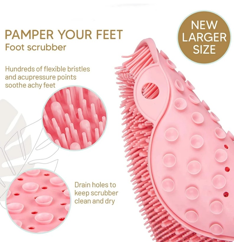 Shower Foot Back Scrubber Massage Pad Body Bath Soft Brush Mat Cleaning Bath USA