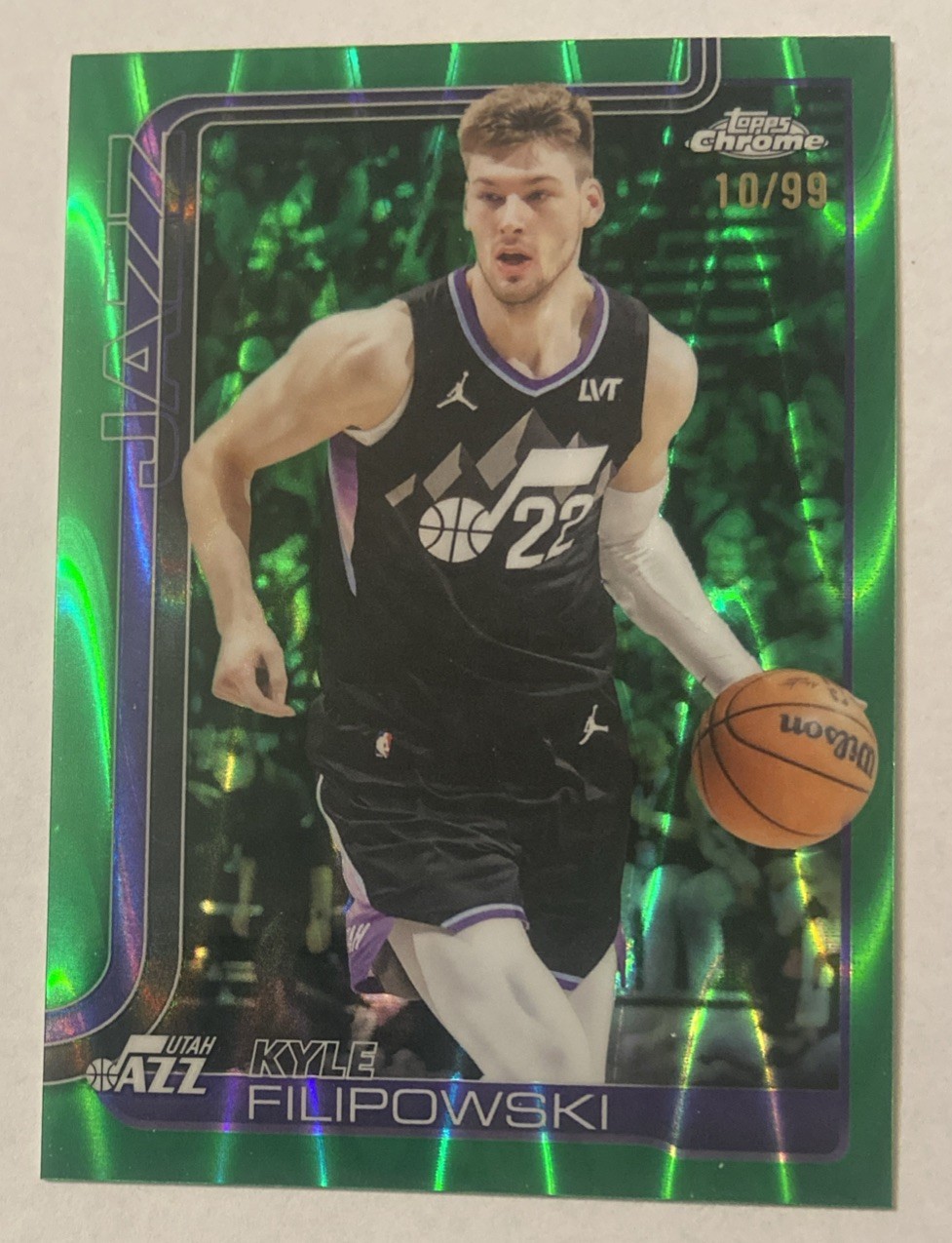 2025-26 Topps Chrome #d /99 Green RayWave Refractor Kyle Filipowski