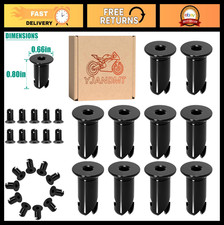 7/16" Stainless Steel Dzus Button Flush Allen Head Fasteners - 10-Pack, Black
