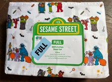 Sesame Street Halloween Full Sheet Set 100 Cotton 4pc Elmo Cookie Monster New